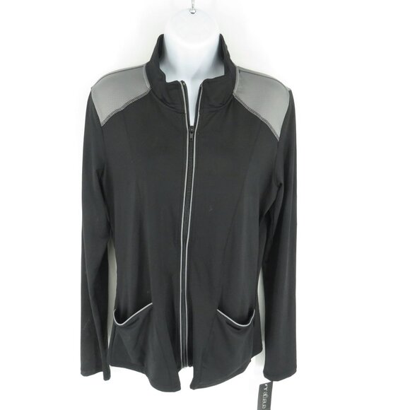Energie Womens Zip-Up Jacket XL Black Grey Pockets NWT $44 - Picture 1 of 5